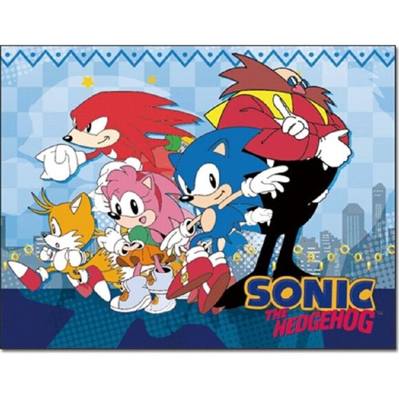 New Tails Knuckles Sonic the Hedgehog Fleece Throw Gift Blanket Video Game Amy - Picture 1 of 2
